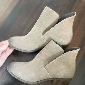 Brown suede boots